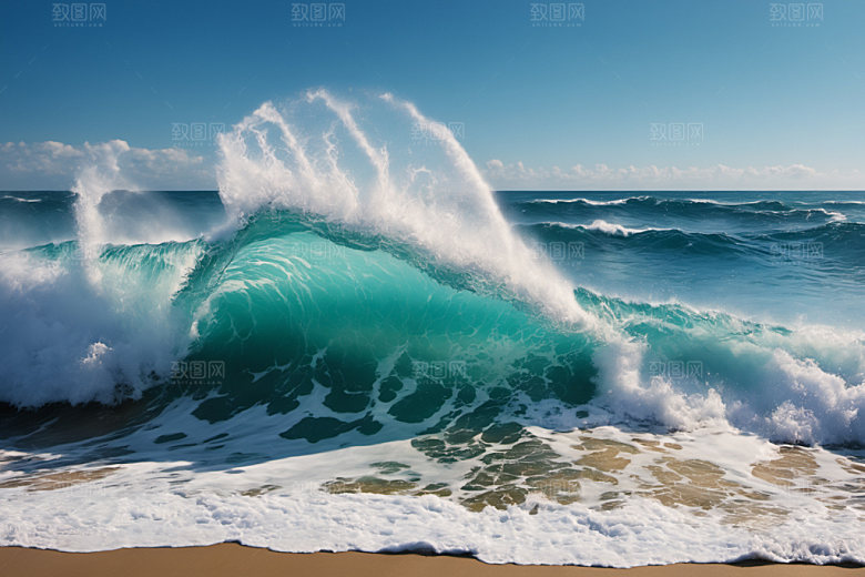 海浪蓝色高清摄影图