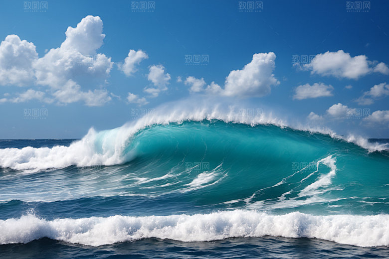 海浪蓝色高清摄影图