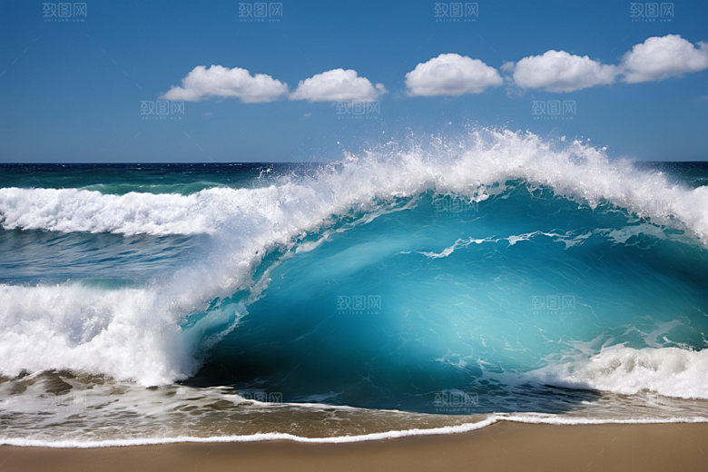 海浪蓝色大海摄影图