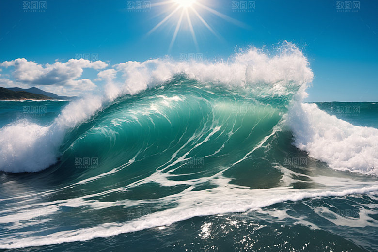 海浪海水波浪摄影图