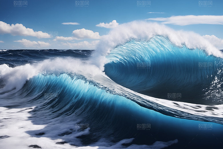 海浪波浪大海摄影图