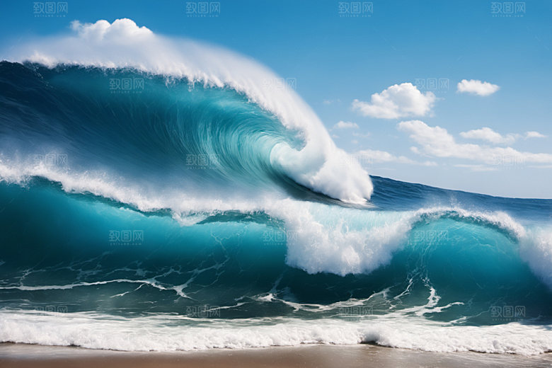 海浪清透自然摄影图