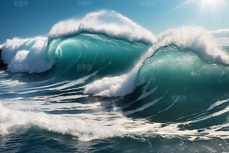 海浪自然海水摄影图