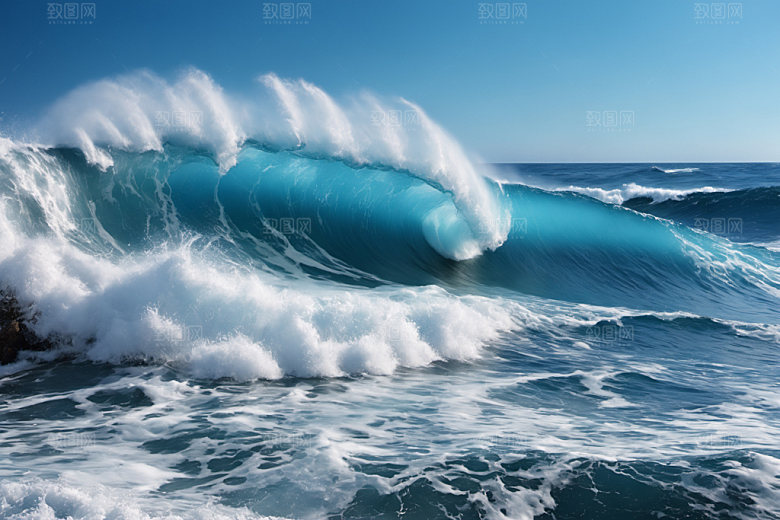 海浪波浪大海摄影图