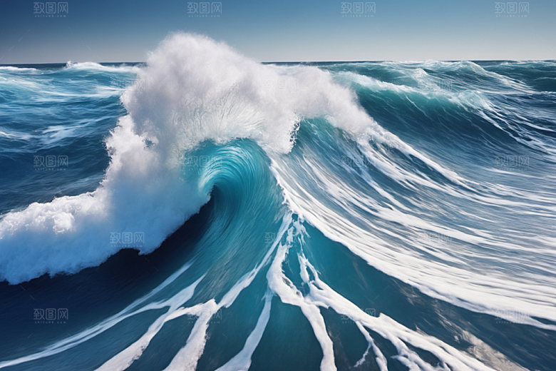 海浪海水浪花摄影图