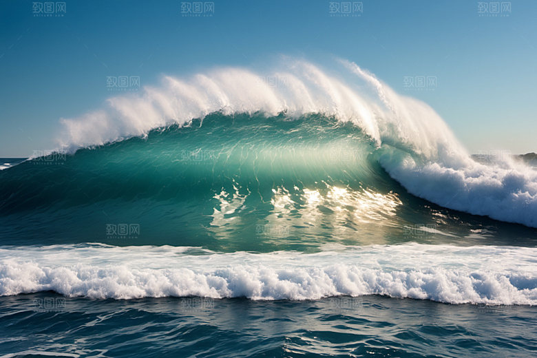 海浪大海清透摄影图