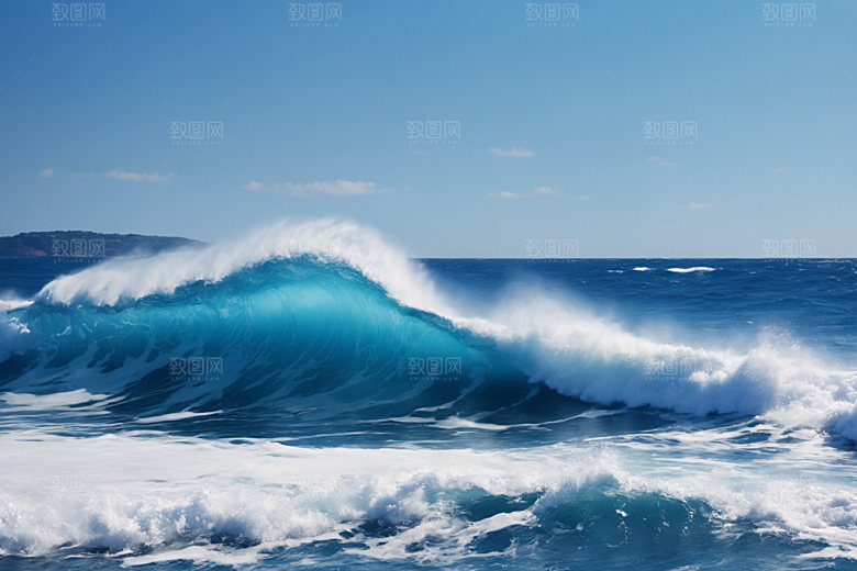 海浪大海清透摄影图