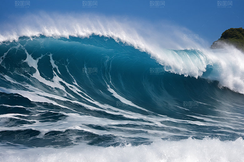 海浪波浪大海摄影图