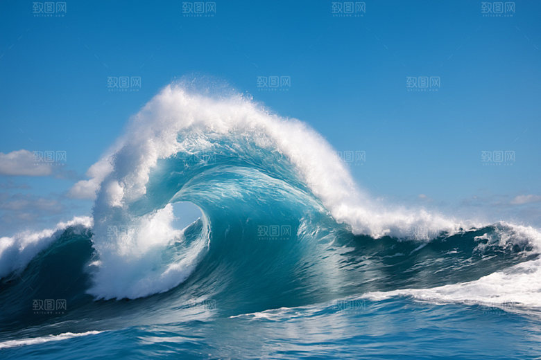 海浪波浪清透摄影图