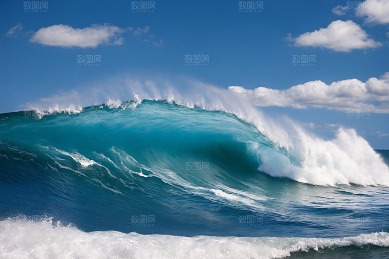 海浪大海清透摄影图