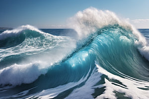 海浪自然浪花摄影图