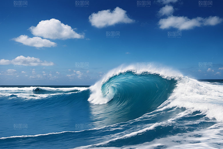 海浪大海浪花摄影图