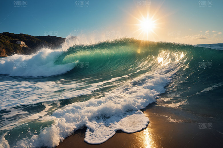海浪大海海水摄影图