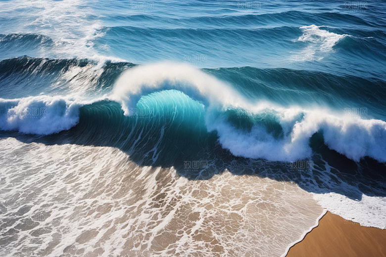 海浪海水大海摄影图