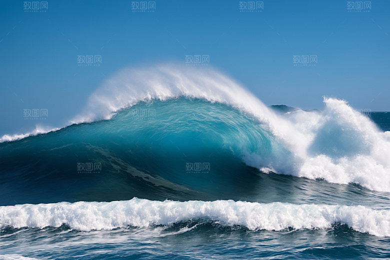 海浪波浪自然摄影图