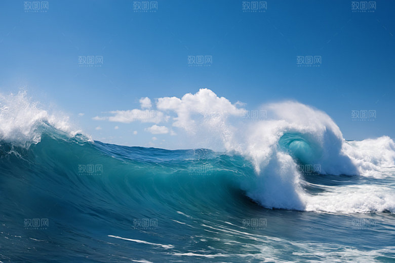 海浪浪花清透摄影图