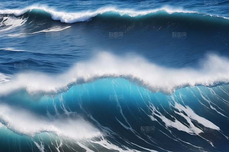 海浪海水自然摄影图