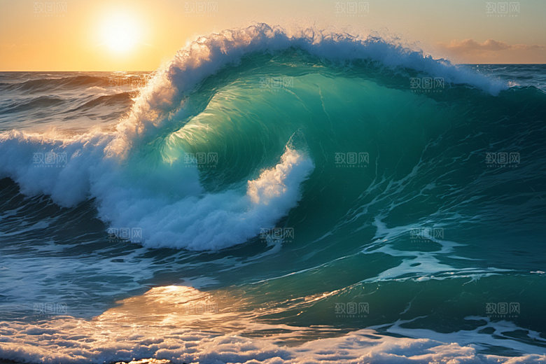 海浪浪花自然摄影图