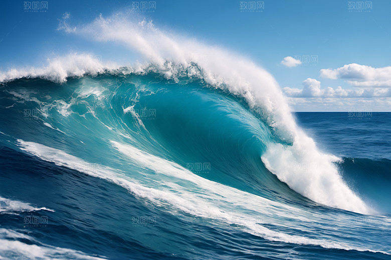 海浪波浪自然摄影图