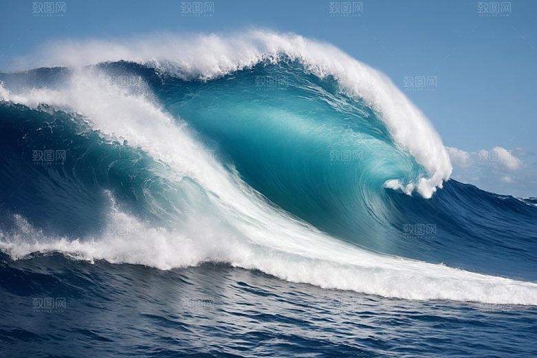 海浪自然波浪摄影图