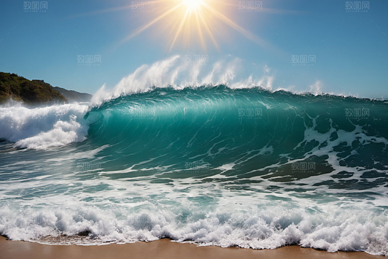 海浪海水波浪摄影图