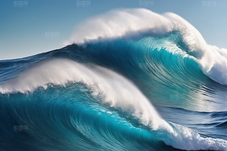 海浪大海清透摄影图
