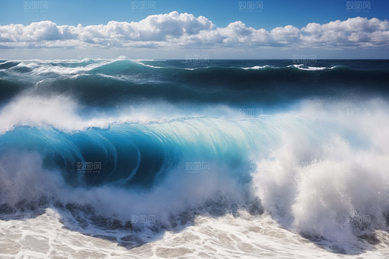 海浪清透大海摄影图