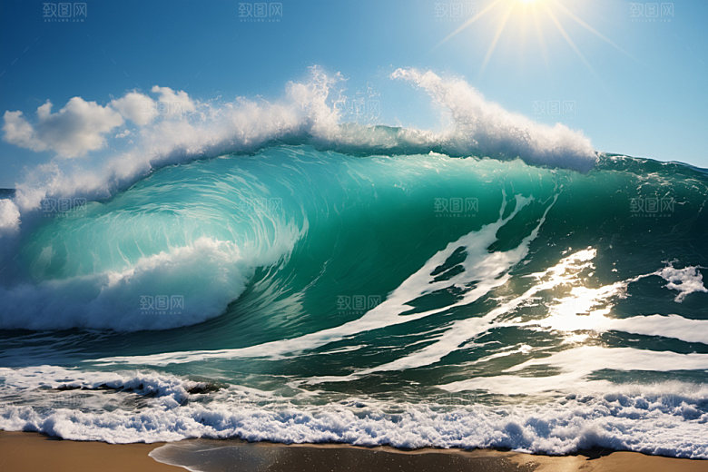 海浪大海海水摄影图