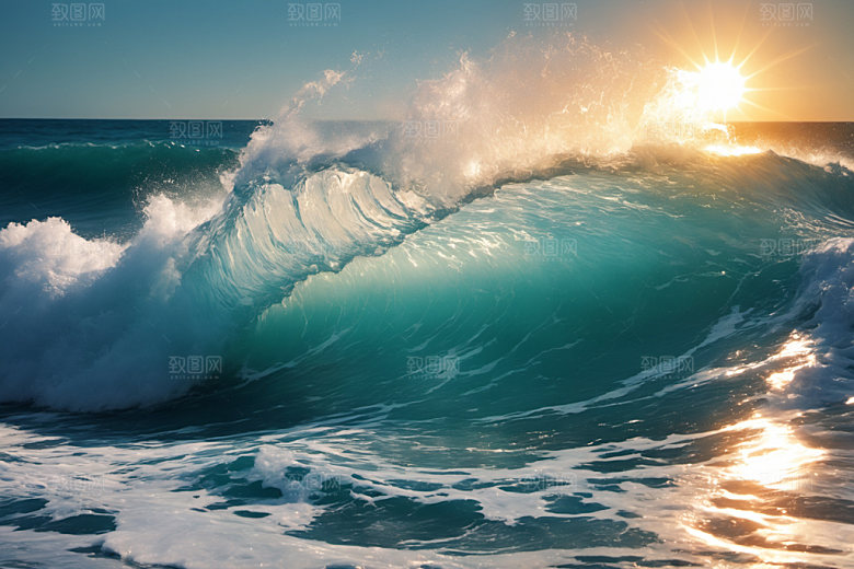 海浪自然波浪摄影图