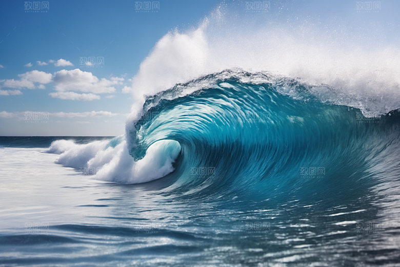 海浪波浪海水摄影图