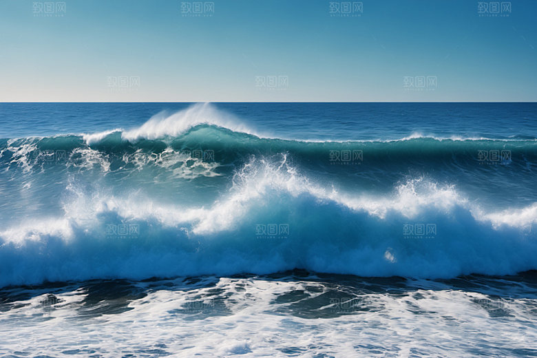 海浪波浪大海摄影图