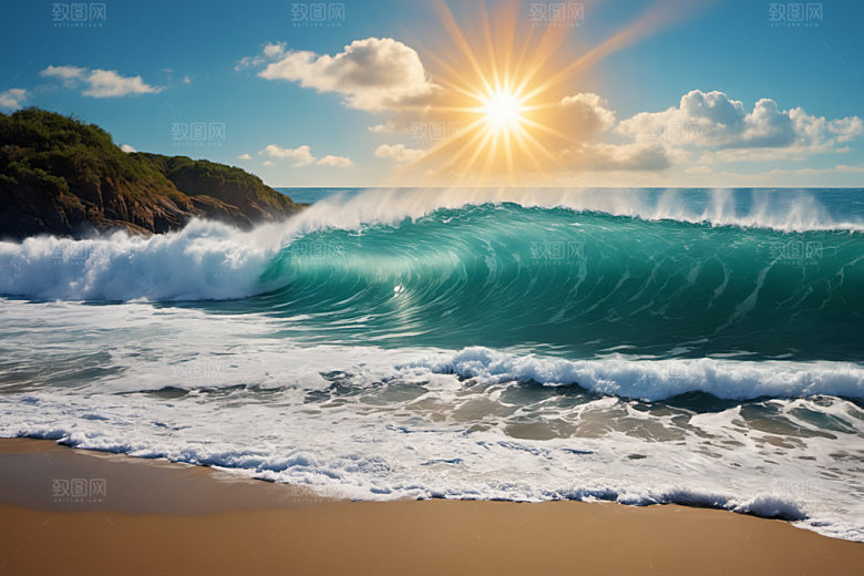 海浪波浪高清摄影图