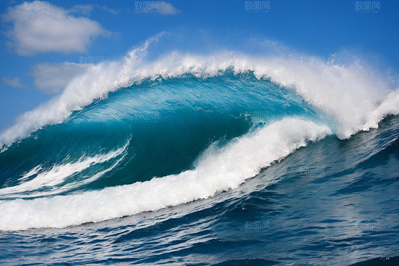海浪自然蓝色摄影图