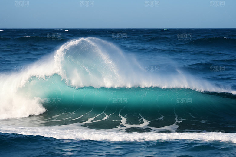 海浪自然清透摄影图