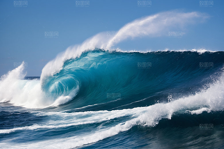 海浪自然海水摄影图