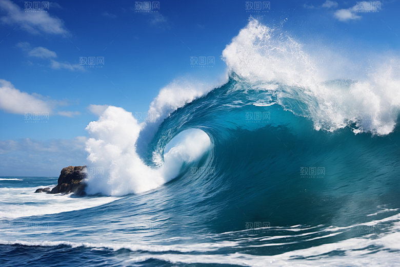 海浪浪花高清摄影图