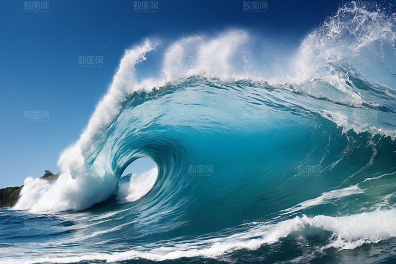 海浪自然海水摄影图
