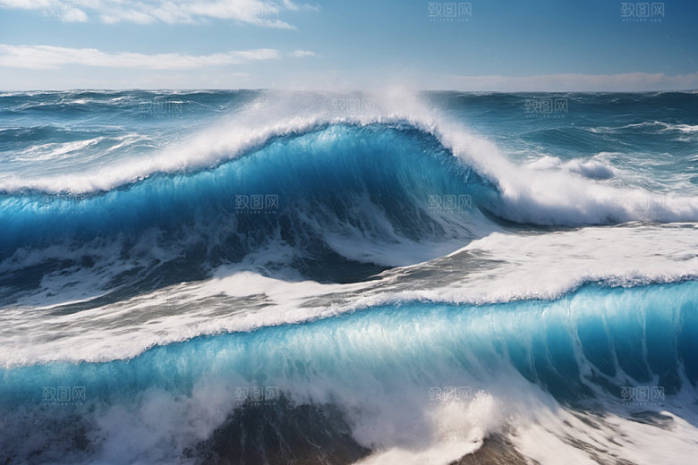 海浪海水清透摄影图