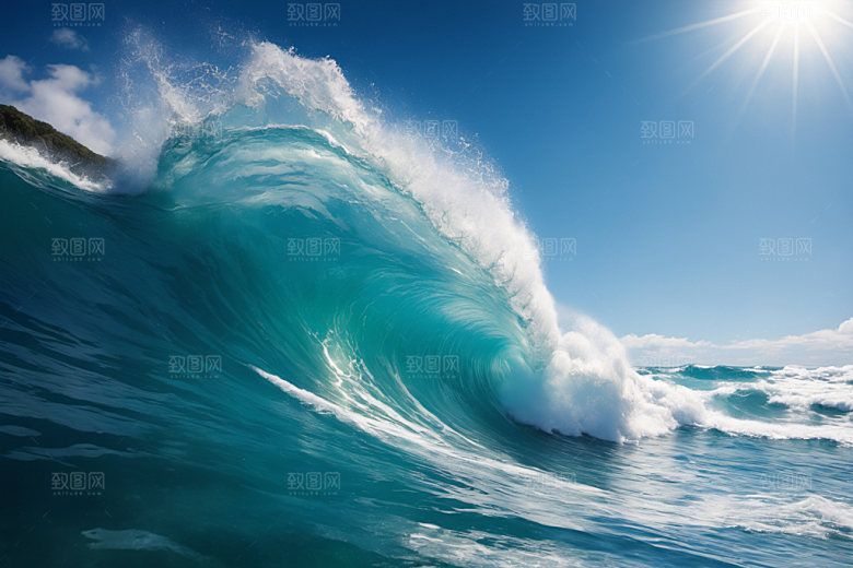 海浪海水大海摄影图