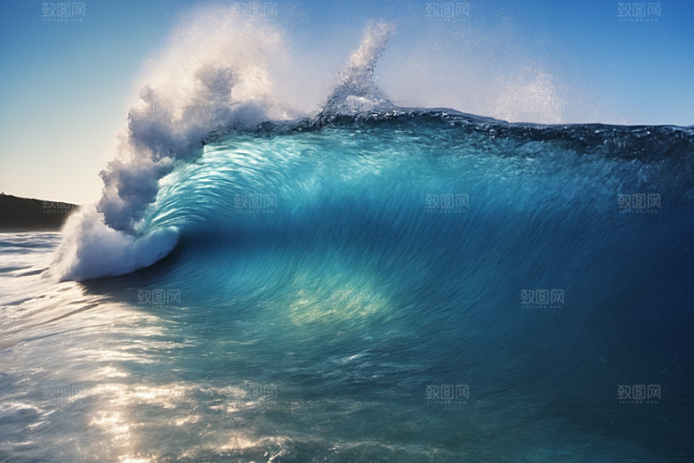 海浪浪花波浪摄影图