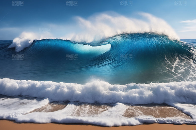 海浪波浪海水摄影图