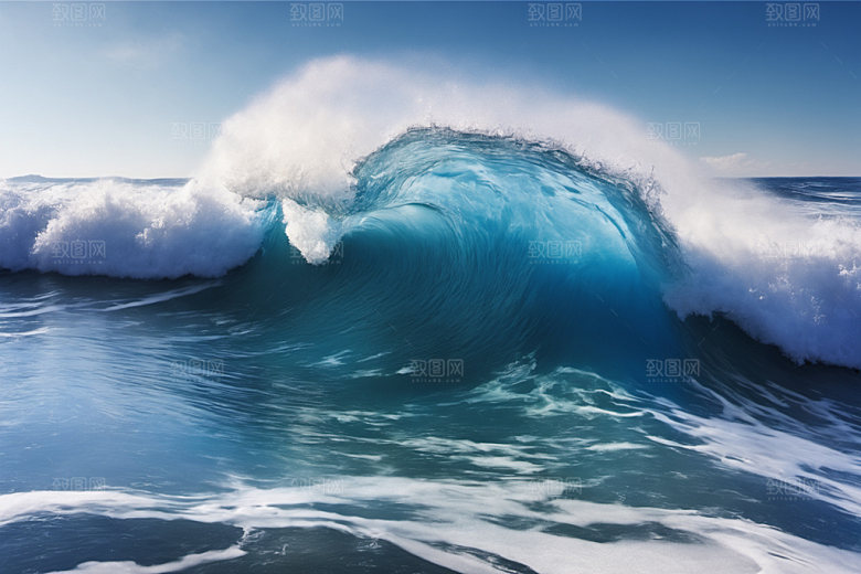 海浪清透自然摄影图