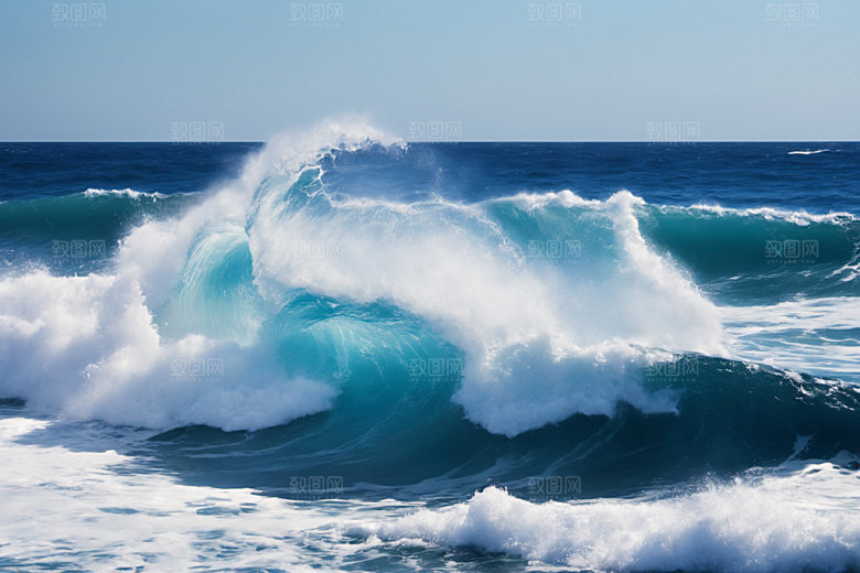 海浪大海清透摄影图