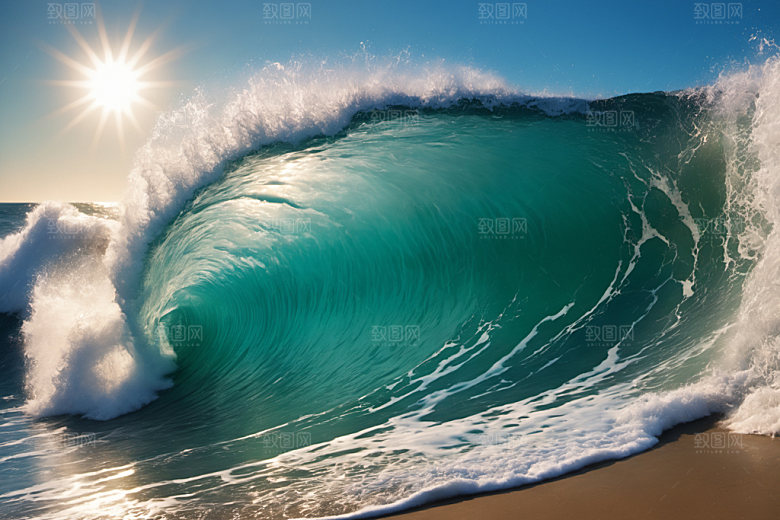 海浪大海清透摄影图