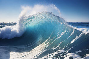 海浪波浪海水摄影图