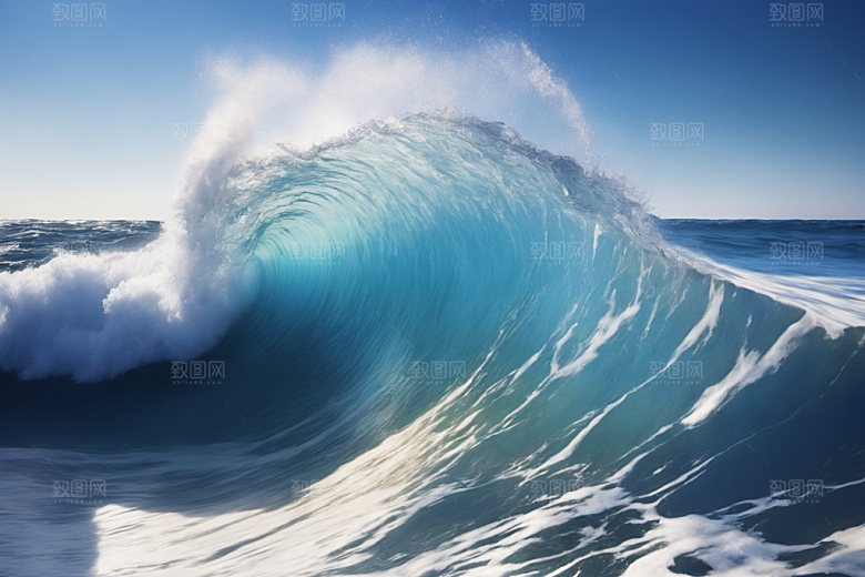 海浪波浪海水摄影图