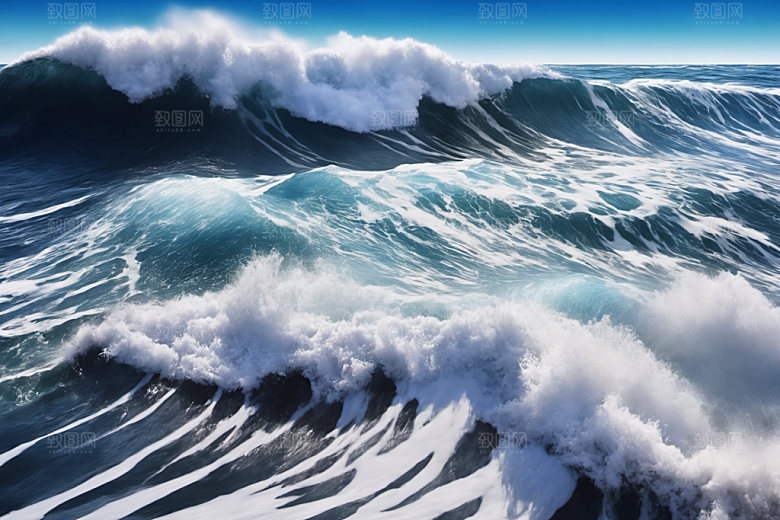 海浪大海浪花摄影图