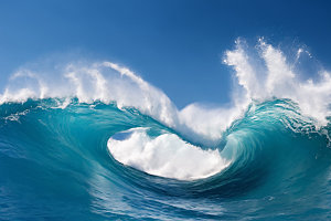 海浪清透大海摄影图
