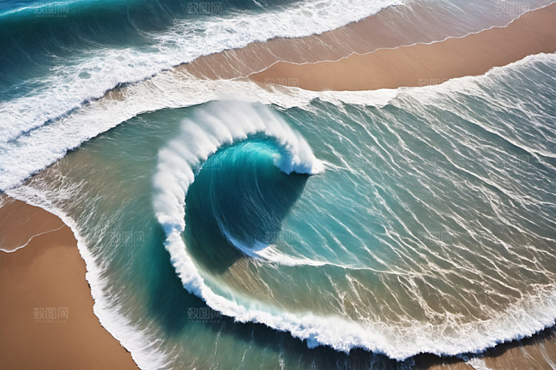 海浪清透波浪摄影图