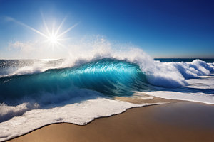 海浪海水蓝色摄影图